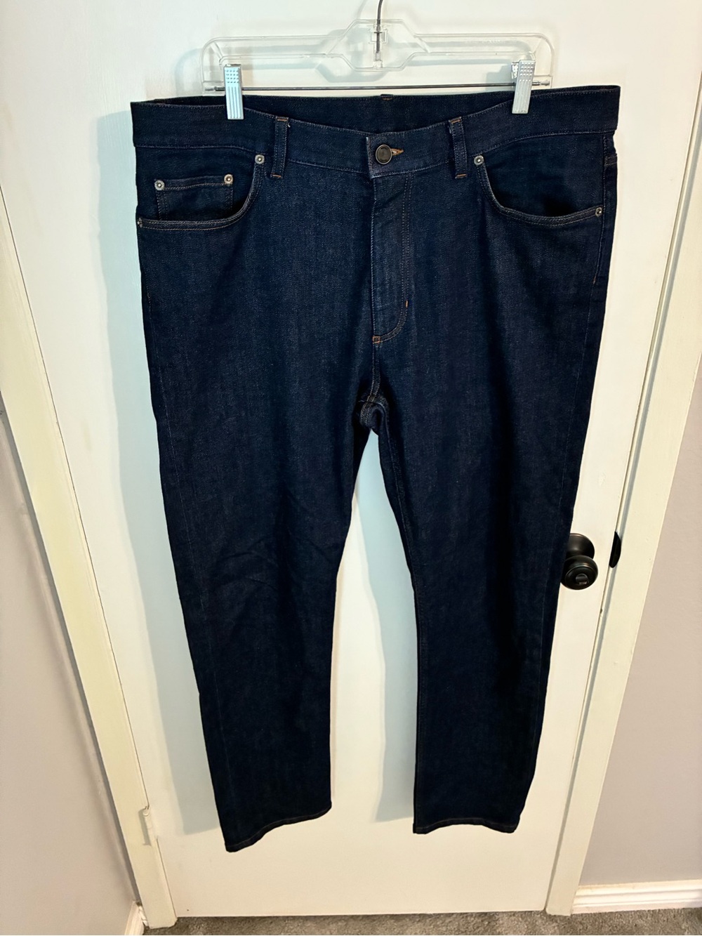 Zegna Dark Wash Blue Jeans Slim Straight Fit